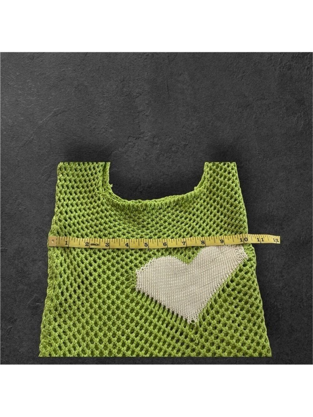 Crochet Tote Bag with Smiley and Heart - Picture 3 of 5